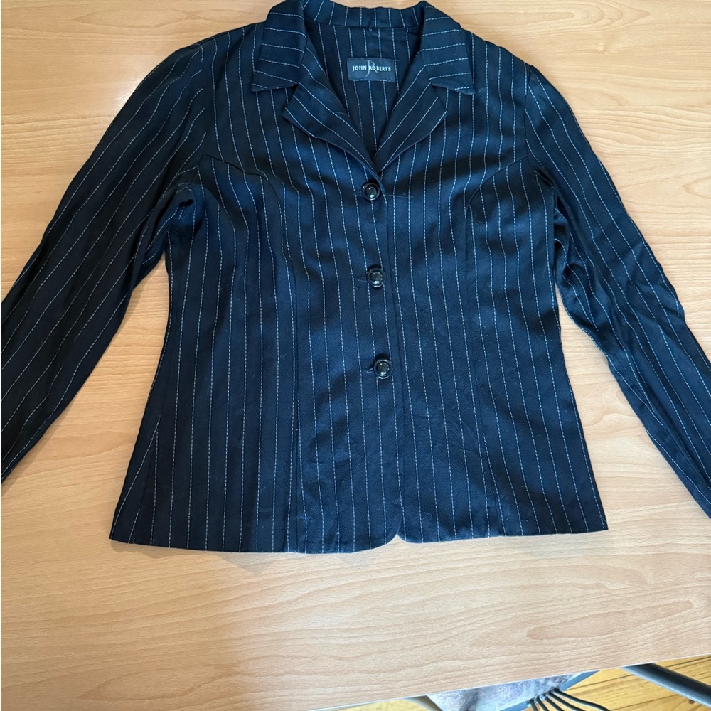 John Robert’s Black Pinstripe Blazer